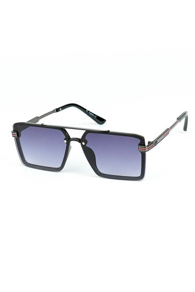 Di Caprio Men's Gun Black Uv400 Protection Rectangular Model Sunglasses