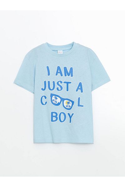 LC Waikiki Tricou pentru băiat cu imprimeu cu decolteu rotund de sezon nou - S5HG02Z1