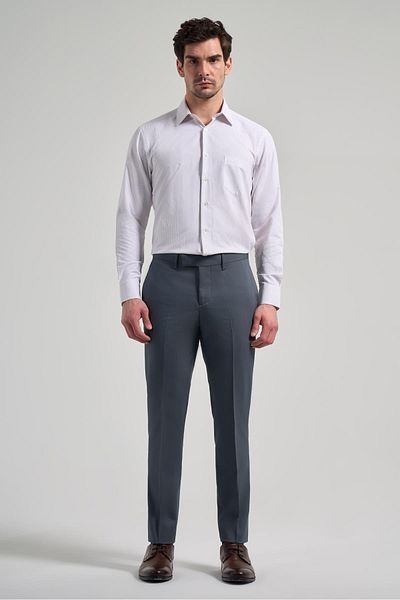 İmza Dark Anthracite Slim Fit Classic Trousers with Flexible Side Pockets 1003250106
