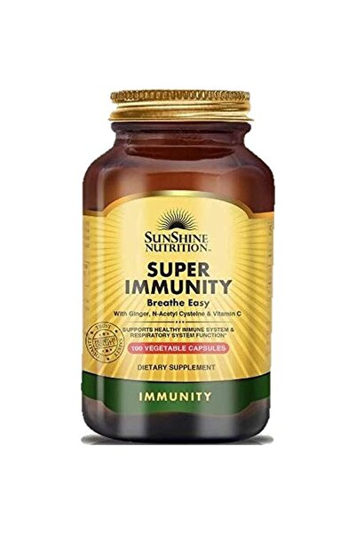 Sunshine Nutrition التغذية من خلال تقوية المناعة بالزنجبيل و إن-أسيتيل سيستين وفيتامين سي - 100 كبسولة نباتية