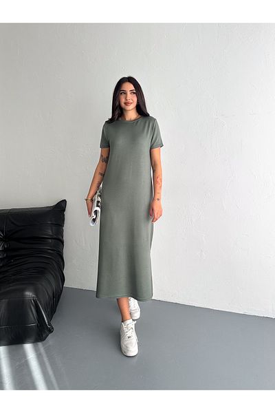Lady Doll Μοντέρνο μίντι φόρεμα με απαλή υφή Modal