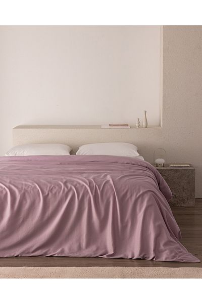 Madame Coco Ciel Double 100% Cotton Satin Duvet Cover - Light Plum
