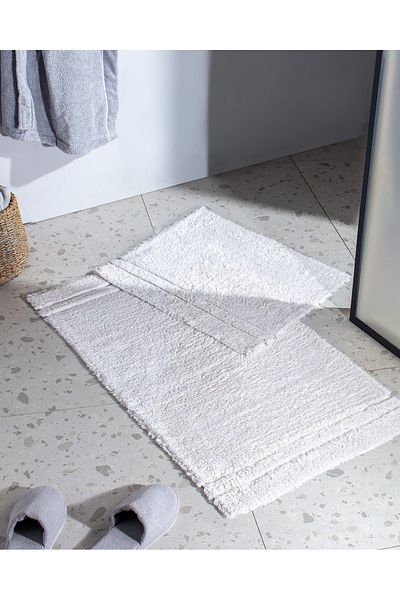 Madame Coco Ecru Color Cotton Farges 2-Piece Bath Mat
