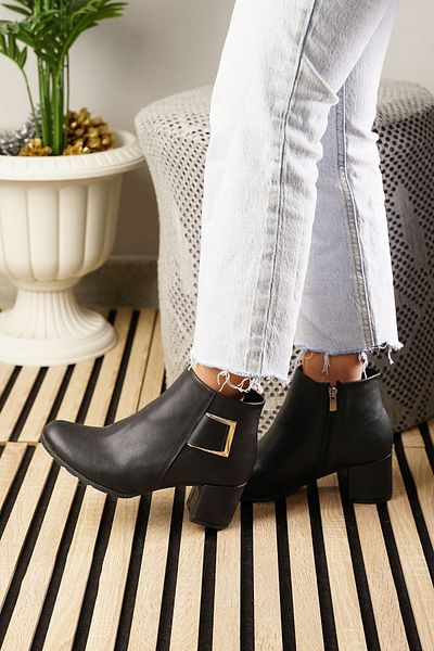 Allyup Μαύρες casual γυναικείες μπότες - πόρπη, φερμουάρ, ελαφριές και άνετες 4698 02