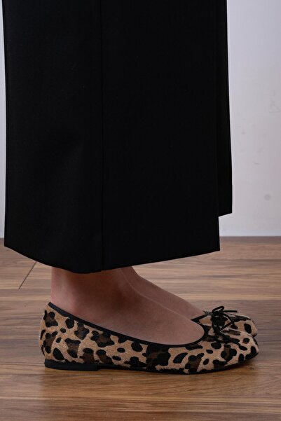 sovrana Ballerina Leopard with Ribbon Detail