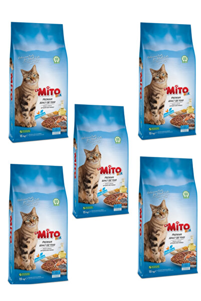 Mito Mix Adult Cat Tavuklu Ve Balıklı Renkli Taneli Yetişkin Kedi Maması 1 kg X 5 Adet
