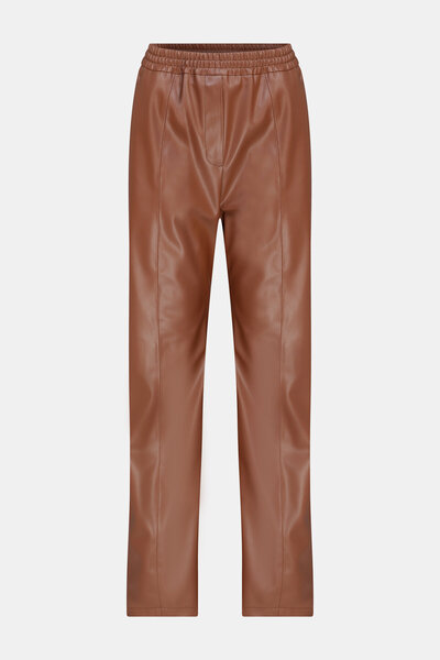 W Collection Brown Leather Look Trousers