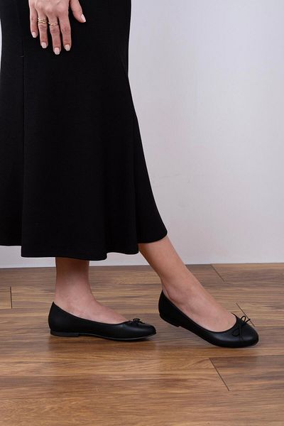 sovrana Ribbon Detailed Ballerina Ballerina Black