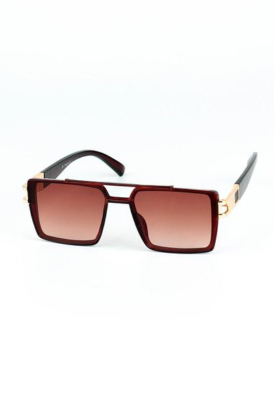Di Caprio Men's Brown Uv400 Protection Rectangular Model Sunglasses