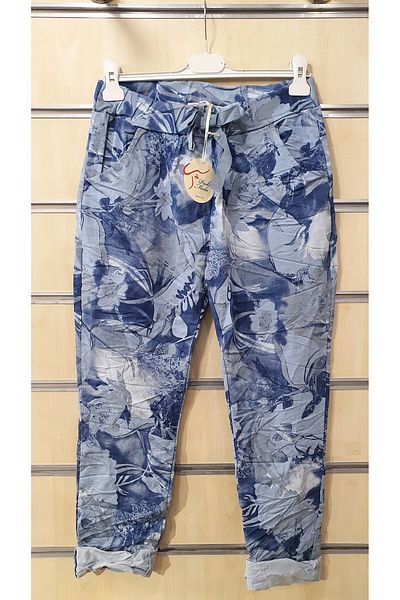 Park Moda Pantaloni Pantaloni italieni cu model de frunze |   trendbysena