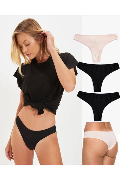 GECKO COLLECTION Gecko Brazilian Elasticated String Thong 3 Pcs