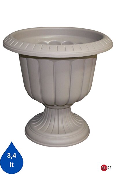 Bliss Nergiz Dekoratif Mocha Ayaklı Saksı Plastik Çiçek Kapıönü Masa Saksısı 3,4 litre