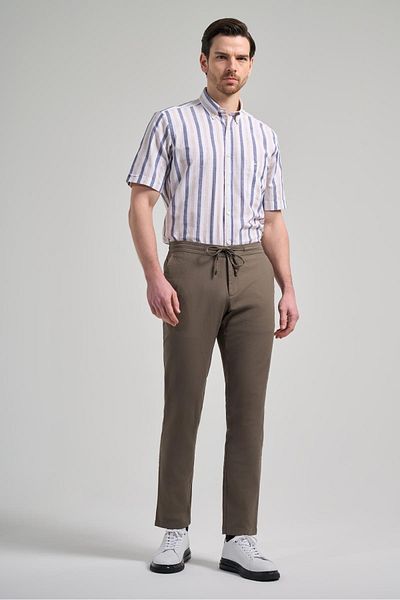 İmza Dark Khaki Cotton Casual Comfort Fit Jogger Pants 1003250110