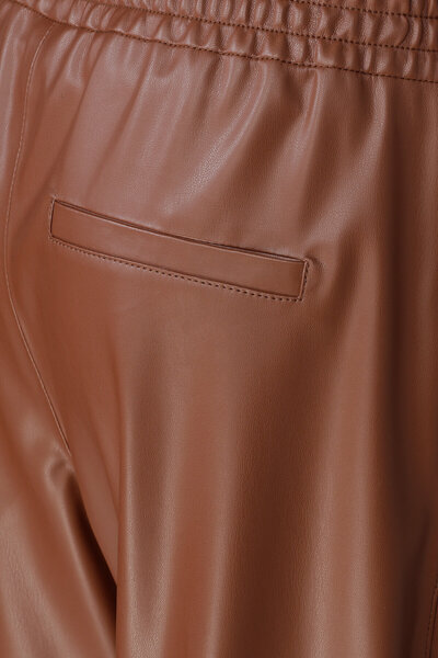 W Collection Brown Leather Look Trousers