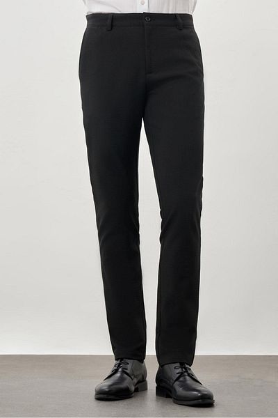 İmza Black Flexible Casual Slim Fit Chino Trousers with Side Pockets 1003245174