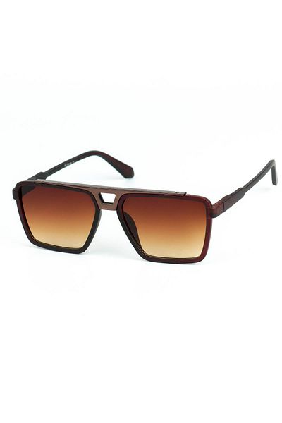 Di Caprio Men's Brown Uv400 Protection Rectangular Model Sunglasses