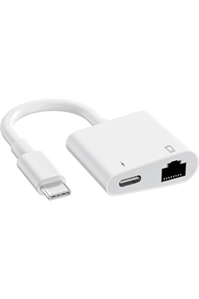 Pmr 2 İn 1 Type C to Rj45 Gigabit Ethernet Çoklayıcı+ Type C şarj Zr669