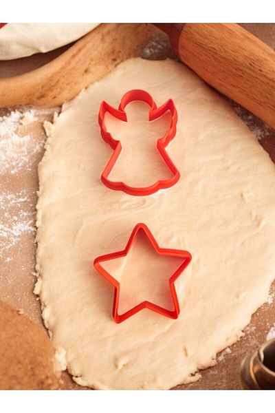 stonehill Practical Cookie Cutter Set of 4 - Heart, Angel, Star, Ribbon Shapes
