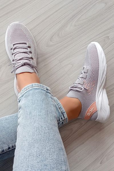 Ayakkabı Durağı Gray Daily Lightweight Knitwear Sports Shoes 351