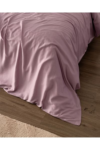 Madame Coco Ciel Double 100% Cotton Satin Duvet Cover - Light Plum