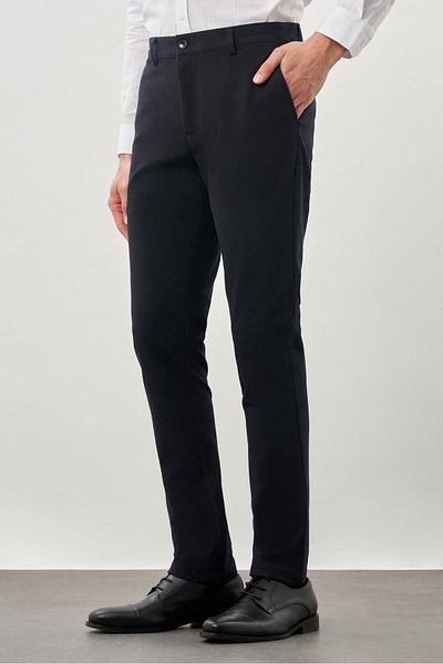 İmza Dark Navy Blue Stretchy Casual Slim Fit Chino Pants with Side Pockets 1003245174