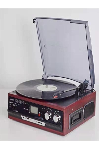Genel Markalar Kn-27 Bluetoothlu Kumandalı Hoparlörlü Pikap Radyo Kaset Usb Mp3 33-45-78 Plaklar Çalar