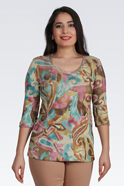 TOLGA SARAÇOĞLU 11028 ΜΠΛΟΥΖΑ ΠΛΕΚΤΗ ΜΕ ΣΤΡΟΓΓΥΛΟ ΛΟΥΡΑΚΙ ΚΑΙ ΜΕ ΣΧΕΔΙΟ ΤΡΙΚΟ...