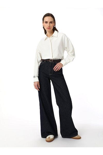 Benin White Basic Molded Poplin Shirt