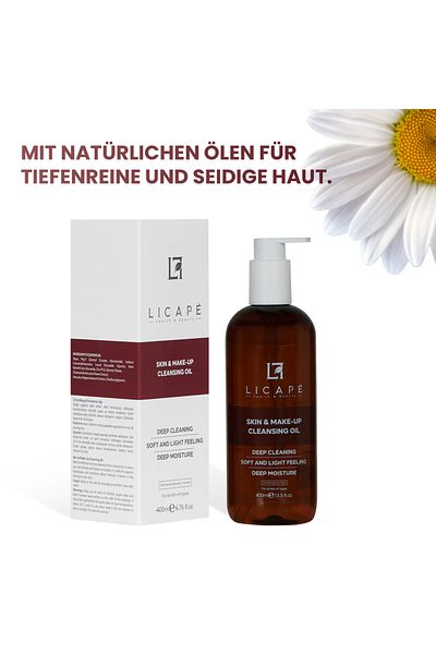 Licape Reinigungsöl 400 ml - Zweiphasen-Formel für Haut & Make-up ohne fettiges Gefühl