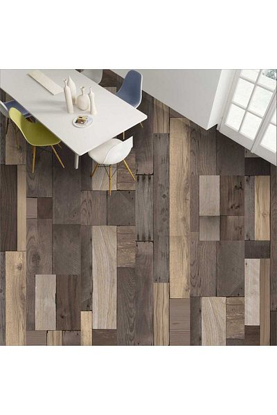 Bigaimaj 60cm X 100cm Folie cu model parchet din lemn cu laminare autoadeziva