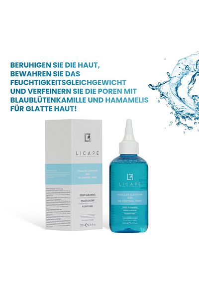Licape | Toner Gesicht | 200 ml | Gesichtswasser Für Porentiefe Reinigung