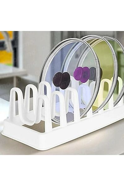 safestore 6 Compartment Plastic Plate Rack Drying Rack Pot Lid Organizer Organizer Organizer