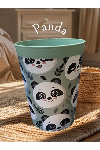 HOLLYHOME Colorful Sandy Panda Pattern 300ml Water or Soft Drink Glass 10X8X8 cm
