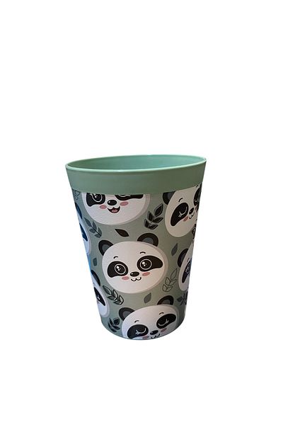 HOLLYHOME Colorful Sandy Panda Pattern 300ml Water or Soft Drink Glass 10X8X8 cm
