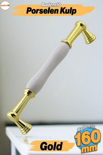 Badem10 Anav Porțelan Aur Aur 160 Mm Mobilier Bucătărie Sertar Dulap Dulap Capac Mâner Mâner