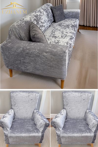 uzhanem Velvet Seat Cover and Cover Set - 3.3.1.1 Sofa Cover