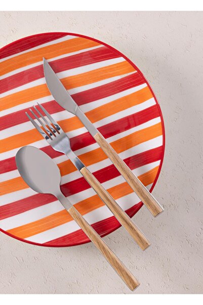 The Mia Joy Pasta Tabağı 6lı Set Kırmızı 19 Cm