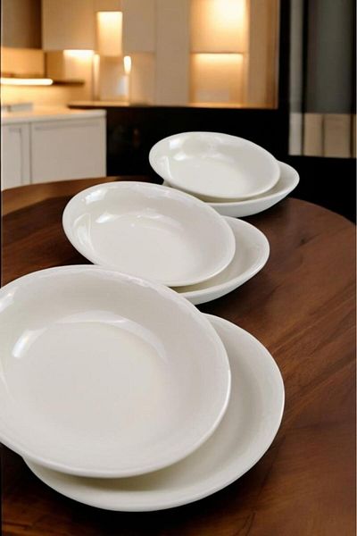 Digithome Coral Porcelain Dinner Plate 16 cm Small Size White