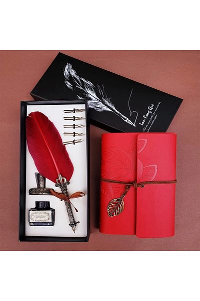 No8 Home Inked Dip Pen And Leather Notebook
