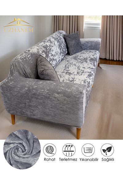 uzhanem Velvet Seat Cover and Cover Set - 3.3.1.1 Sofa Cover