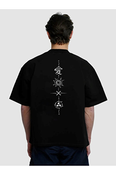 POPULUS Tricou cu simbol cu ​​imprimeu Naruto Back