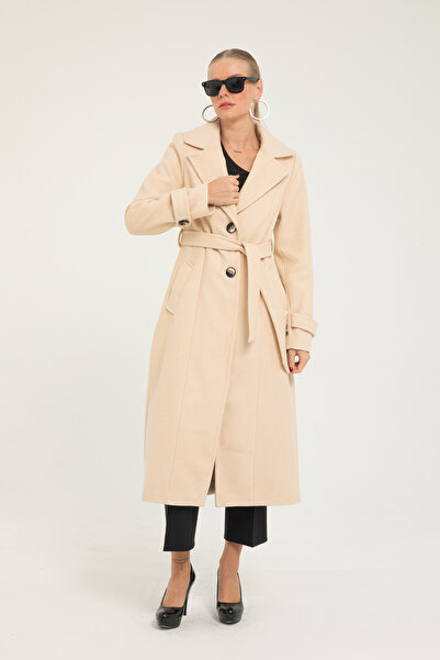 Leylakco Milan Premium Uzun Kaşe Kaban