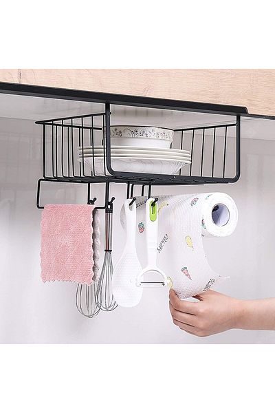 AKDC Showay Under Shelf Basket, Wire Basket with Hook, Cabinet Storage for Kitchen