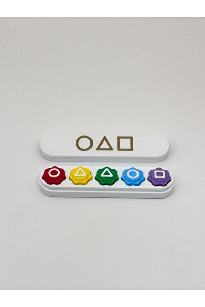 R&D Robotics Kumlu Squid Game Oyun 5 Taş Seti | Renkli Taş Gonggi, Beş Taş, Kalamar Oyunu | Beyaz Kutulu