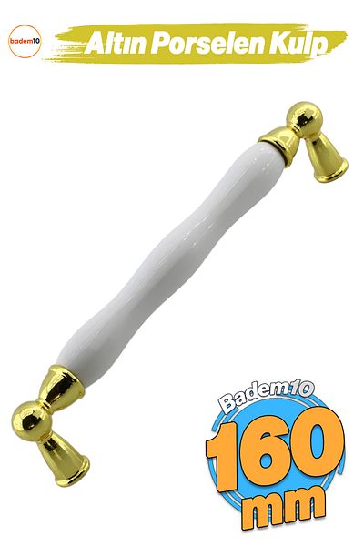 Badem10 Domaniç Porțelan Aur Alb 160 Mm Mobilier Bucătărie Sertar Dulap Dulap Mâner Capac Mâner Mâner