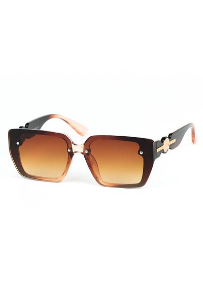 Di Caprio Women's Brown Uv400 Protection Rectangular Model Sunglasses