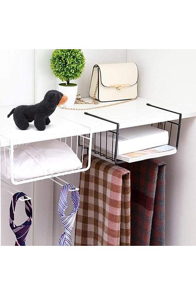 Generic 2 Pack Under Shelf Mesh Basket – Multipurpose Hanging Storage Organizer for Kitchen Pantry
