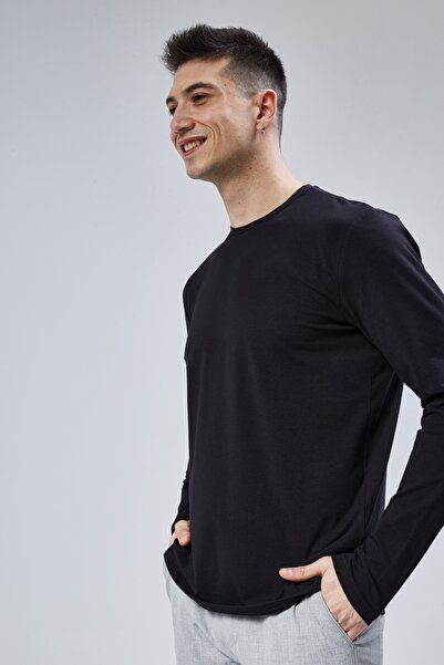 DOSXX İnside 1St Quality Combed Cotton Lycra 0 Collar Men's Long Sleeve Tshirt