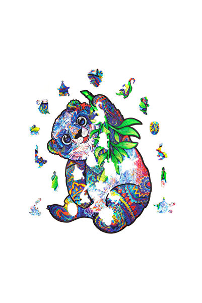 Unidragon - مجموعة ألغاز خشبية مجسمة - باندا جاد - صغيرة - 110 قطعة