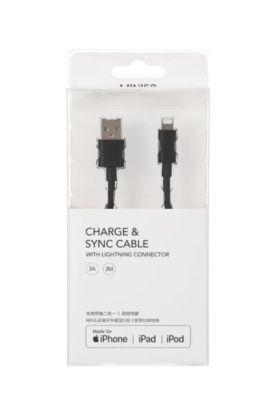 Miniso İphone Hızlı Şarj Ve Veri Kablosu 2m - Siyah